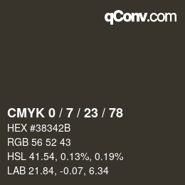 カラーコード: CMYK 0 / 7 / 23 / 78 | qconv.com