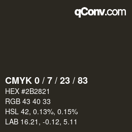 Color code: CMYK 0 / 7 / 23 / 83 | qconv.com