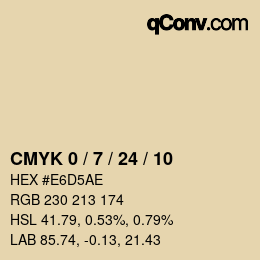 カラーコード: CMYK 0 / 7 / 24 / 10 | qconv.com