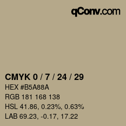 カラーコード: CMYK 0 / 7 / 24 / 29 | qconv.com