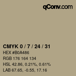 カラーコード: CMYK 0 / 7 / 24 / 31 | qconv.com