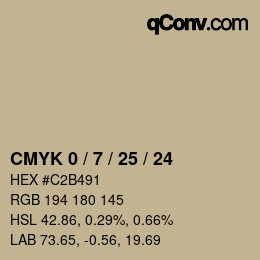 颜色代码: CMYK 0 / 7 / 25 / 24 | qconv.com
