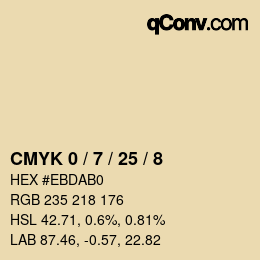 カラーコード: CMYK 0 / 7 / 25 / 8 | qconv.com