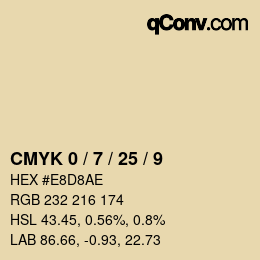 カラーコード: CMYK 0 / 7 / 25 / 9 | qconv.com