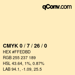 Color code: CMYK 0 / 7 / 26 / 0 | qconv.com