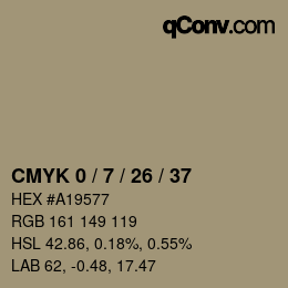 カラーコード: CMYK 0 / 7 / 26 / 37 | qconv.com
