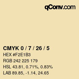 颜色代码: CMYK 0 / 7 / 26 / 5 | qconv.com