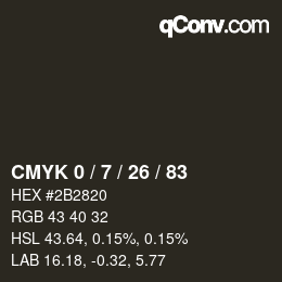 Color code: CMYK 0 / 7 / 26 / 83 | qconv.com