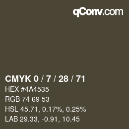 Color code: CMYK 0 / 7 / 28 / 71 | qconv.com