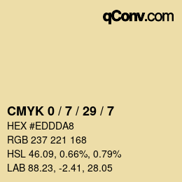 Color code: CMYK 0 / 7 / 29 / 7 | qconv.com