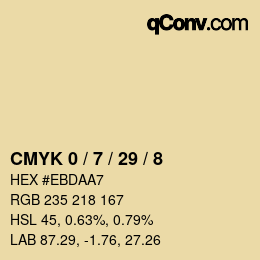 Color code: CMYK 0 / 7 / 29 / 8 | qconv.com