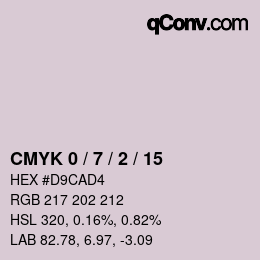 カラーコード: CMYK 0 / 7 / 2 / 15 | qconv.com