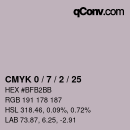 Código de color: CMYK 0 / 7 / 2 / 25 | qconv.com