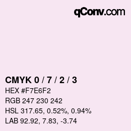 颜色代码: CMYK 0 / 7 / 2 / 3 | qconv.com