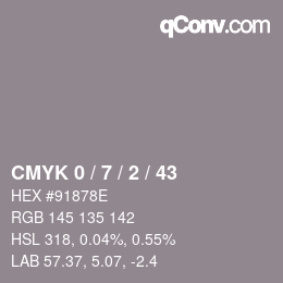 Color code: CMYK 0 / 7 / 2 / 43 | qconv.com
