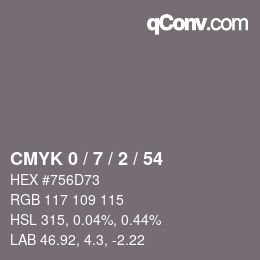 Color code: CMYK 0 / 7 / 2 / 54 | qconv.com