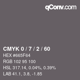 颜色代码: CMYK 0 / 7 / 2 / 60 | qconv.com
