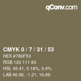 Color code: CMYK 0 / 7 / 31 / 53 | qconv.com