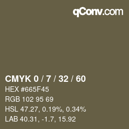 颜色代码: CMYK 0 / 7 / 32 / 60 | qconv.com