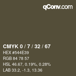 Código de color: CMYK 0 / 7 / 32 / 67 | qconv.com