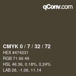 Color code: CMYK 0 / 7 / 32 / 72 | qconv.com