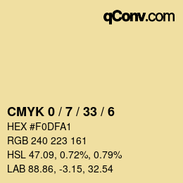 Color code: CMYK 0 / 7 / 33 / 6 | qconv.com