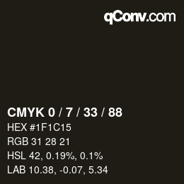 カラーコード: CMYK 0 / 7 / 33 / 88 | qconv.com