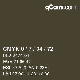 Color code: CMYK 0 / 7 / 34 / 72 | qconv.com