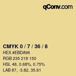 Color code: CMYK 0 / 7 / 36 / 8 | qconv.com