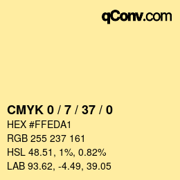 カラーコード: CMYK 0 / 7 / 37 / 0 | qconv.com