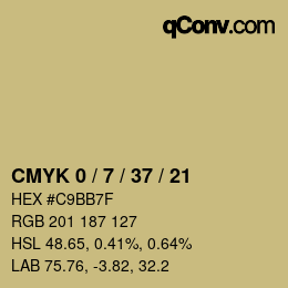 カラーコード: CMYK 0 / 7 / 37 / 21 | qconv.com