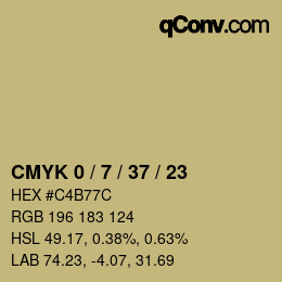 Color code: CMYK 0 / 7 / 37 / 23 | qconv.com