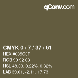 カラーコード: CMYK 0 / 7 / 37 / 61 | qconv.com