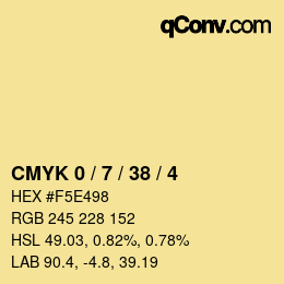 Color code: CMYK 0 / 7 / 38 / 4 | qconv.com