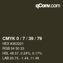 Color code: CMYK 0 / 7 / 39 / 79 | qconv.com