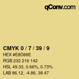 Color code: CMYK 0 / 7 / 39 / 9 | qconv.com