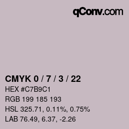 カラーコード: CMYK 0 / 7 / 3 / 22 | qconv.com