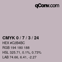 颜色代码: CMYK 0 / 7 / 3 / 24 | qconv.com