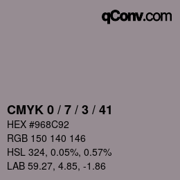 颜色代码: CMYK 0 / 7 / 3 / 41 | qconv.com