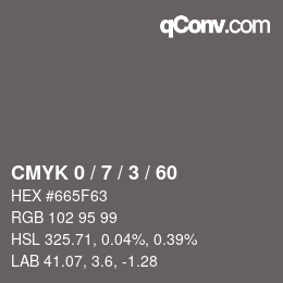 カラーコード: CMYK 0 / 7 / 3 / 60 | qconv.com