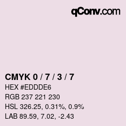 カラーコード: CMYK 0 / 7 / 3 / 7 | qconv.com