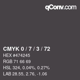 Color code: CMYK 0 / 7 / 3 / 72 | qconv.com