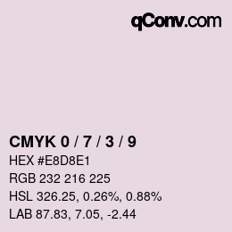 颜色代码: CMYK 0 / 7 / 3 / 9 | qconv.com