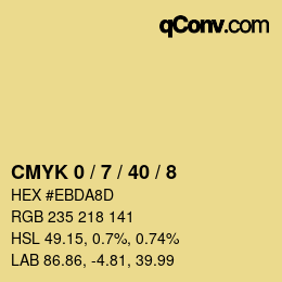 カラーコード: CMYK 0 / 7 / 40 / 8 | qconv.com