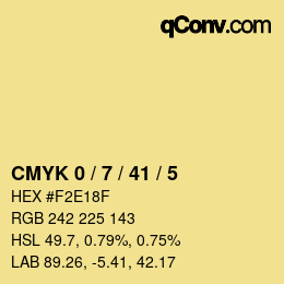 Color code: CMYK 0 / 7 / 41 / 5 | qconv.com