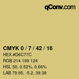 Color code: CMYK 0 / 7 / 42 / 16 | qconv.com