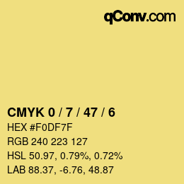 Color code: CMYK 0 / 7 / 47 / 6 | qconv.com