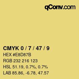 Color code: CMYK 0 / 7 / 47 / 9 | qconv.com