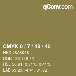 Color code: CMYK 0 / 7 / 48 / 46 | qconv.com