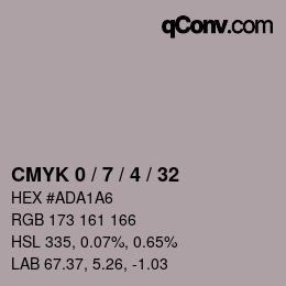 カラーコード: CMYK 0 / 7 / 4 / 32 | qconv.com